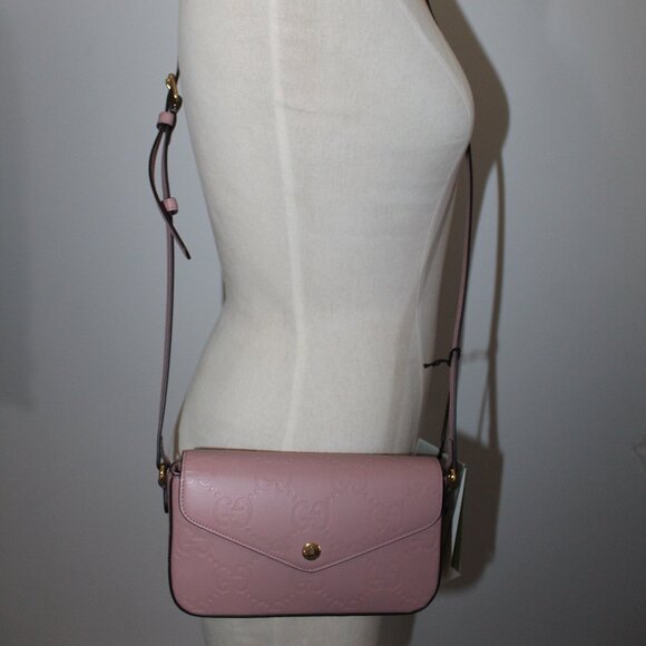NWT Gucci GG Embossed Pink Super Mini Shoulder Bag Crossbody 772794 - Picture 2 of 10